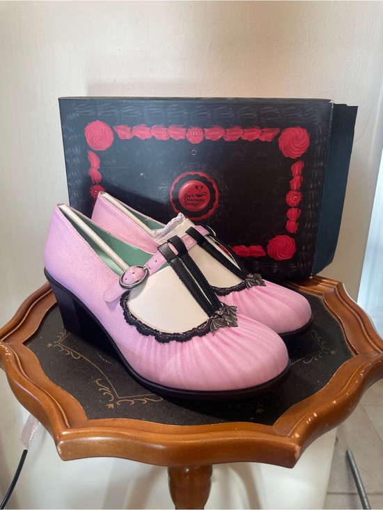 Hot Chocolate Design Shoes - Hot Chocolate Design Pink Mary Jane Heels with Black Trim